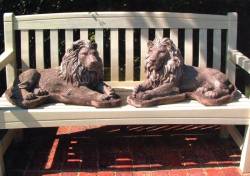 Picture of Pair of Chatsworth Lions Garden Sculptures