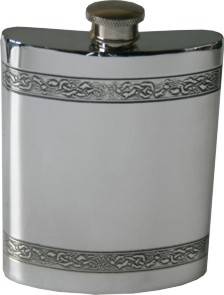 Picture of Celtic Pewter Hip Flask (Horizontal Stripes)