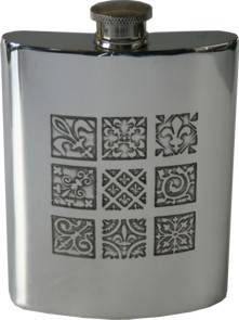 Picture of Medieval Design Pewter Hip Flask