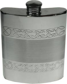 Picture of Embossed Celtic Bands Pewter Flask