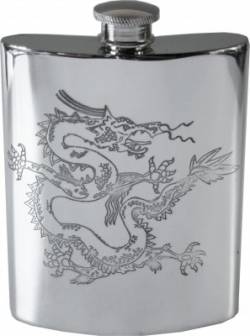 Picture of Chinese Dragon Pewter Hip Flask