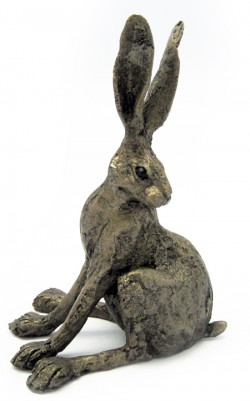 Picture of Alert Hare Bronze Sculpture Ornament
