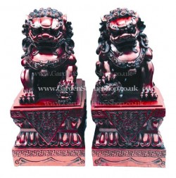 Picture of Pair of Temple Guardian Lions (Larger)