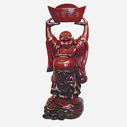 Picture of Buddha holding Ingot Aloft Ornament
