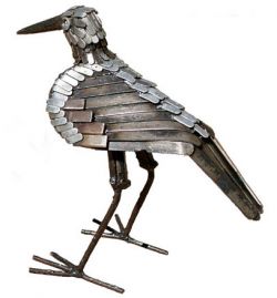 Picture of Sandpiper Bird Metal Garden Sculpture (Upright)