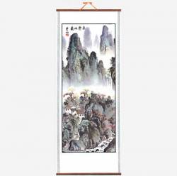 Picture of Mountain Village Chinese Scroll