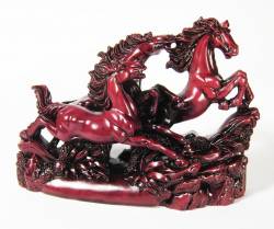 Picture of Three Galloping Wild Horses Stone Carving Ornament