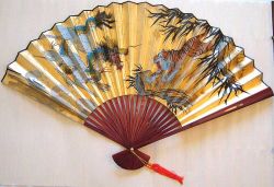 Picture of Dragon and Tiger Large Wall Display Fan (30inch)