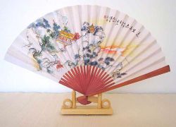 Picture of Pagodas and Mountains Hand Fan 30cm