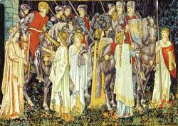 Picture of Arming & Departure - The Quest For The Holy Grail Tapestry by Morris & Co.