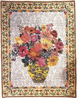 Picture of Chinoiseries Vase of Flowers Tapestry