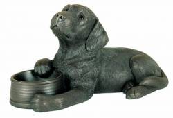 Picture of Labrador with Bowl Bronze Ornament
