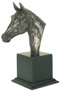 Picture of Horses Head Bronze Sculpture on Plinth (Large)