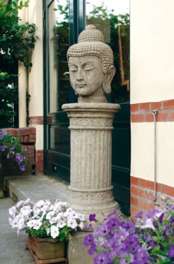 Picture of Buddha Head on Large Doric Column