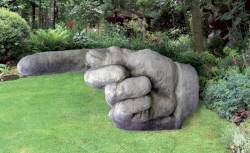 Picture of Pointing Hand Stone Sculpture