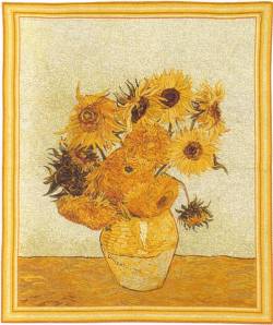 Picture of Sunflowers in a Vase by Van Gogh Tapestry