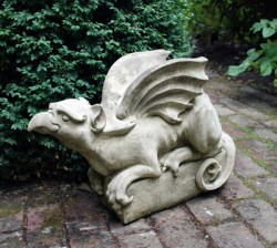 Picture of Griffin Looking Up Stone Sculpture