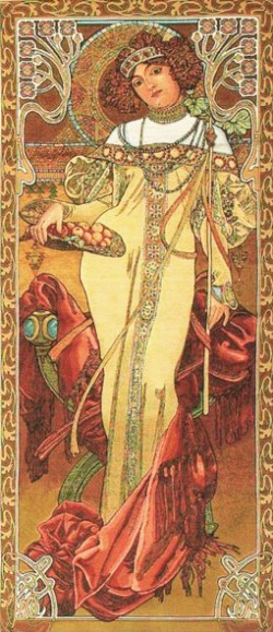 Picture of Mucha Autumn Seasons Tapestry