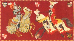 Picture of Medieval Jousting Tapestry (Red Background)