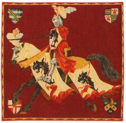 Picture of Jousting Knight Right Tapestry Cushion