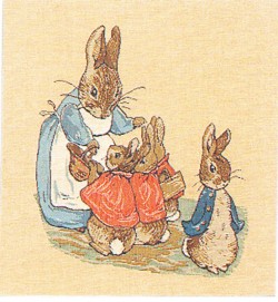 Picture of Mrs Rabbit and Peter Cushion