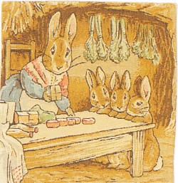 Picture of Mrs Rabbit at Home Cushion
