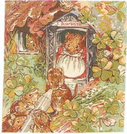 Picture of J Dormouse Beatrix Potter Tapestry Cushion