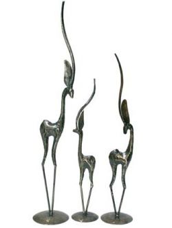 Picture of Set of 3 Stag Silhouettes Metal Sculptures