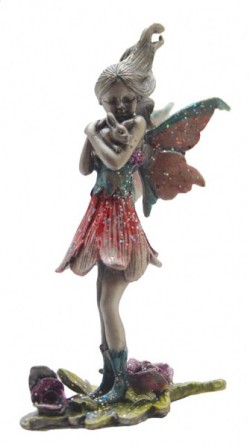 Picture of Fairy Holding Rabbit Figurine (Pewter)