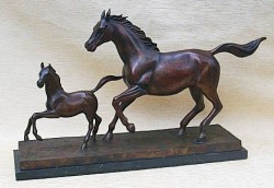 Picture of Mare and Foal Bronze Ornament