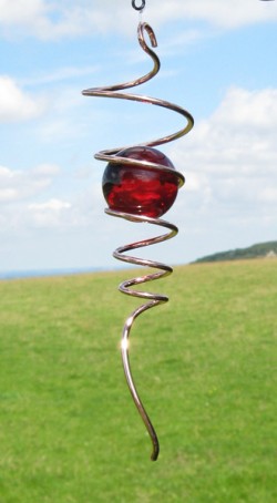 Picture of Copper Spiral Tail Accessory Red Marble