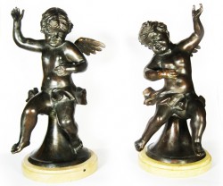 Picture of Pair of Cupids Bronze Statues