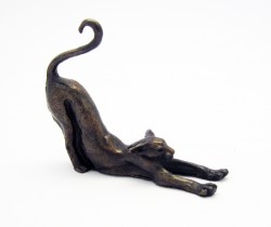 Picture of Stretching Cat (Louise Peterson Foundry Bronze Sculpture)