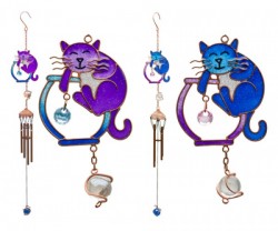 Picture of Cat and Fishbowl Copper Wind Chime