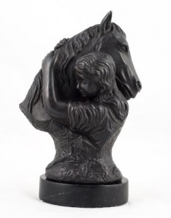 Picture of Girl And Pony Bronze Sculpture