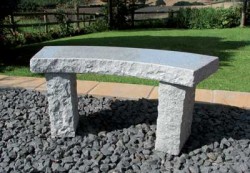 Picture of Long Rustic Curved Bench (Granite) 140 cm