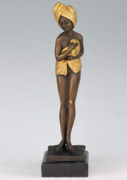 Picture of Lady in Towel Bronze Figurine