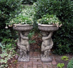 Picture of Large Cherub Stone Planters (Pair) 