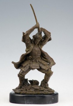 Picture of Samurai Warrior Attacking Bronze Figurine