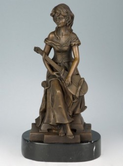 Picture of Lady with Mandolin Bronze Figurine