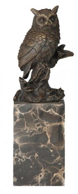 Picture of Mother and Baby Owl Bronze Sculpture