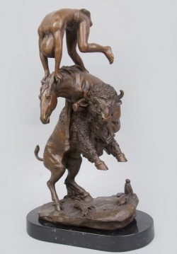 Picture of The Buffalo Horse Bronze Statue