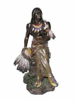 Picture of Time To Reflect Native Indian Figurine