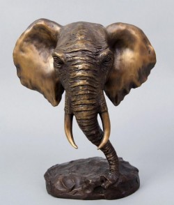 Picture of Elephant Head Bronze Statue