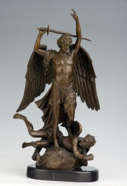 Picture of Archangel Michael Slaying the Devil Bronze Statue