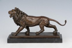 Picture of Growling Lion Bronze Statue