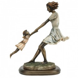 Picture of Bronze Lady Swinging Child Large Figurine (Juliana)