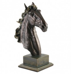 Picture of Horse Head on Plinth Bronze Statue (Juliana)