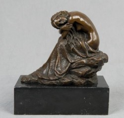Picture of Lady on Rock Bronze Figurine
