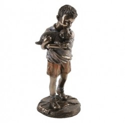 Picture of Boy with Puppy Bronze Figurine (Juliana)